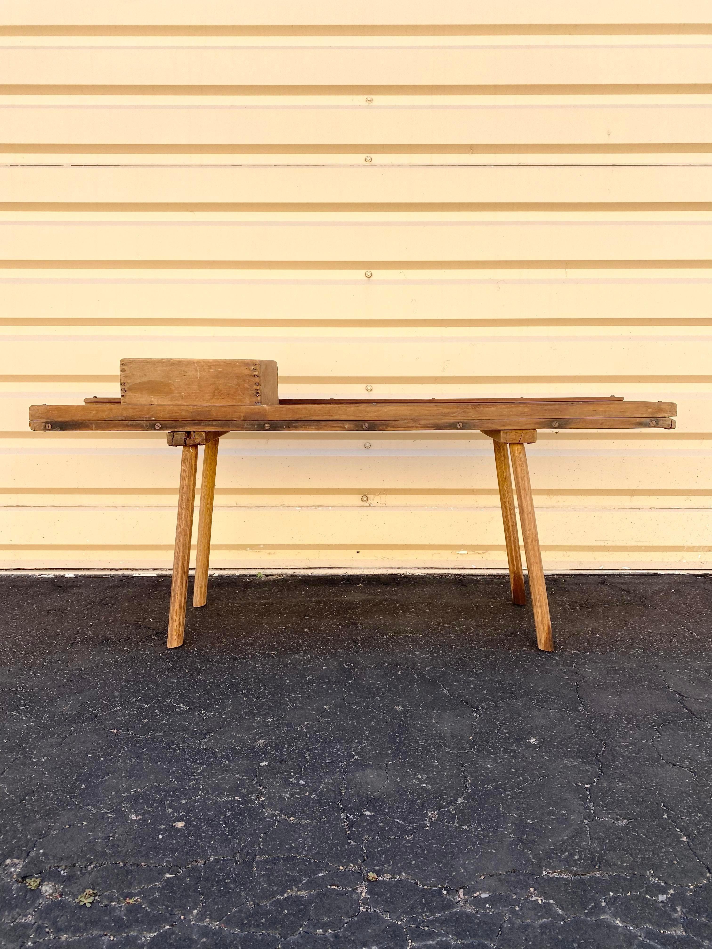 Fait main Console primitive Cutter Cabbage Cutter du 19ème siècle / Folk Art en vente