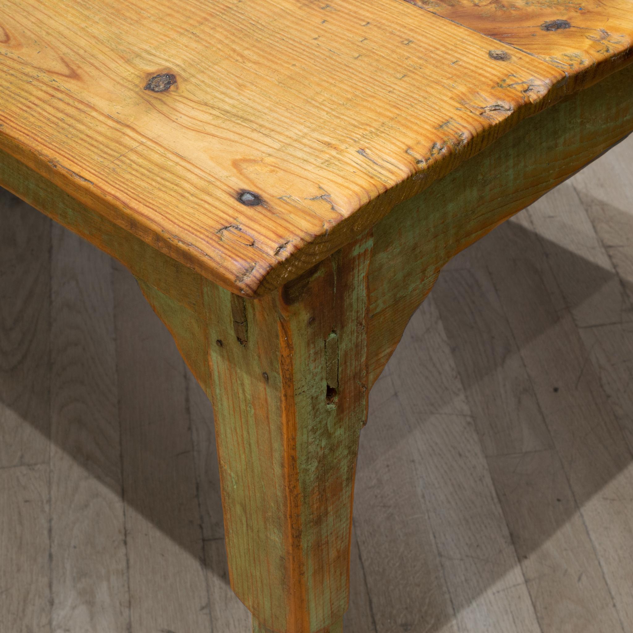 19th C. Primitive Farmhouse Dining Table c.1880-1890 3