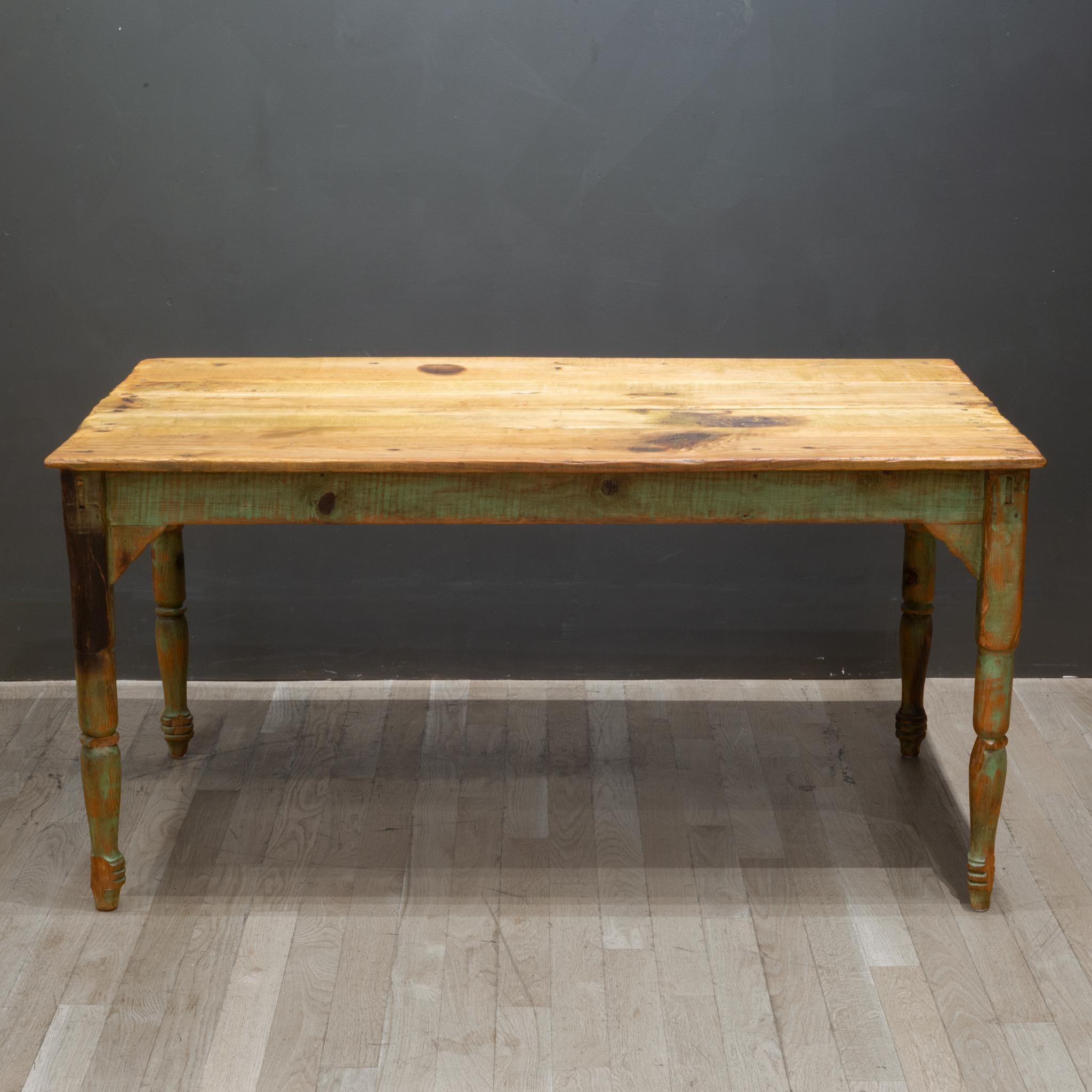 Rustic 19th C. Primitive Farmhouse Dining Table c.1880-1890