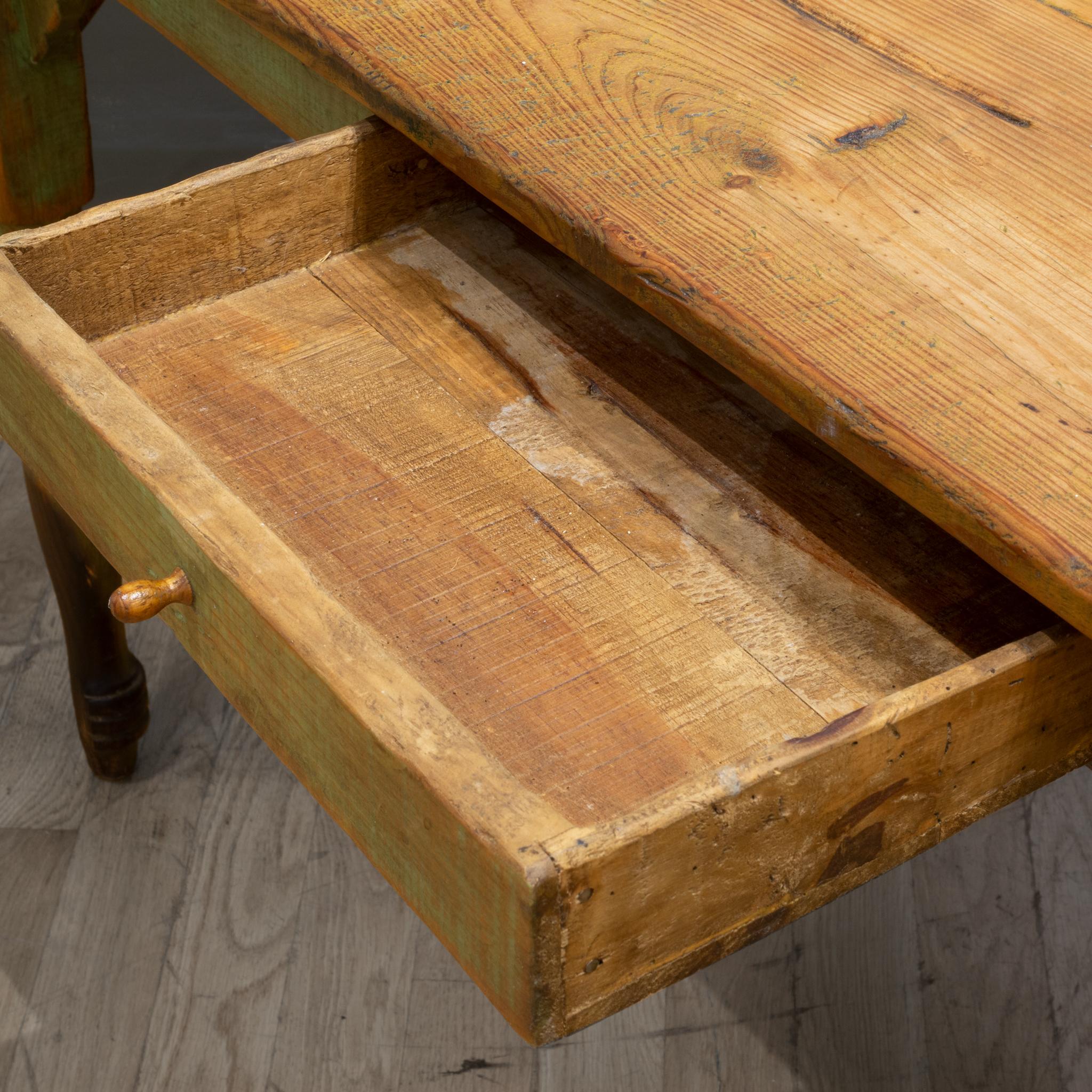 19th C. Primitive Farmhouse Dining Table c.1880-1890 In Good Condition In San Francisco, CA