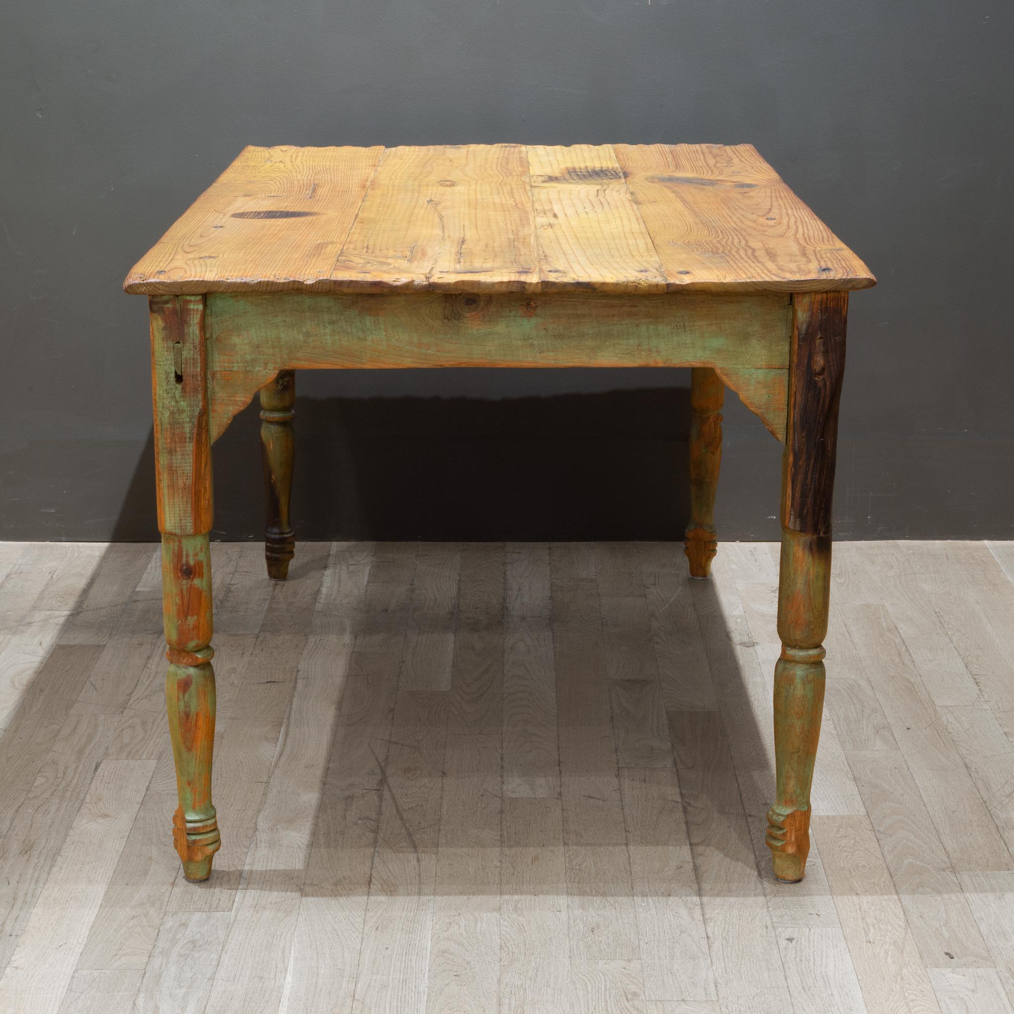19th C. Primitive Farmhouse Dining Table c.1880-1890 1
