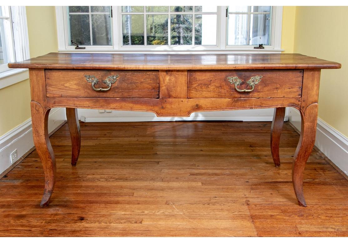 Wood 19th Century RusticFrench Cherry Work Table