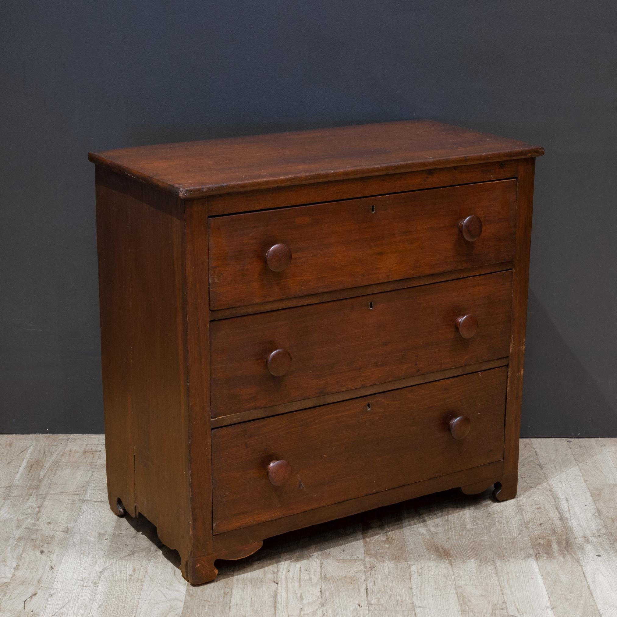 19th Century 19th c. Primitive Mahogany Chest of Drawers For Sale