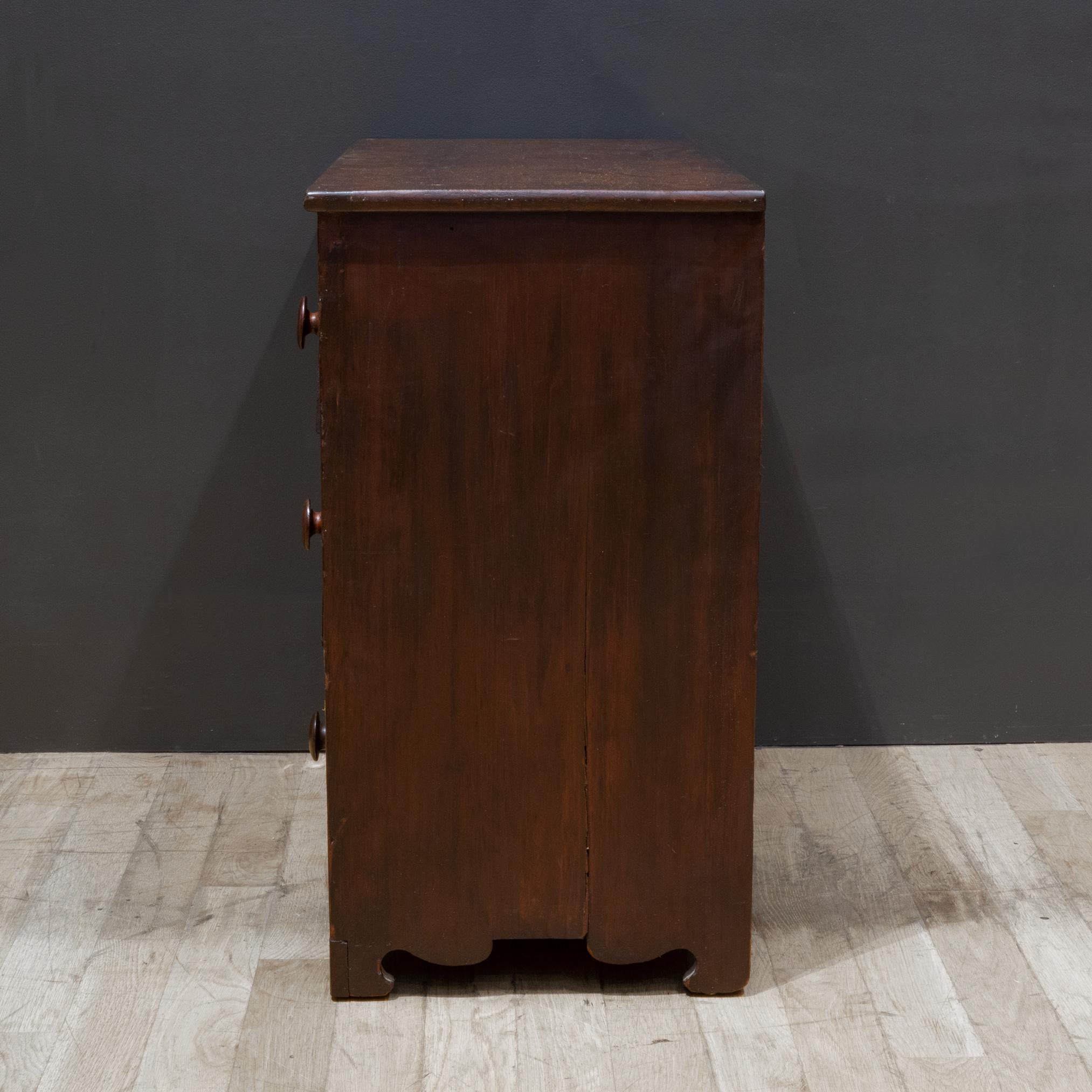 19th c. Primitive Mahogany Chest of Drawers For Sale 4