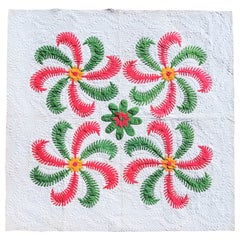 19th C Princess Feather Quilt from Pennsylvania