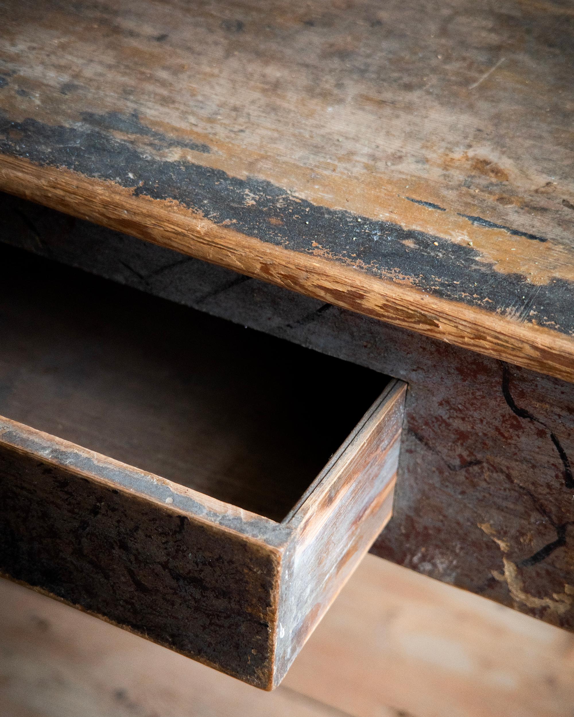 19th c, Provincial Gustavian Desk In Good Condition In Allerum, SE