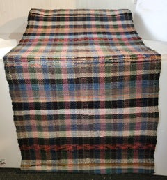 19th C Rag Rug Runner Rug