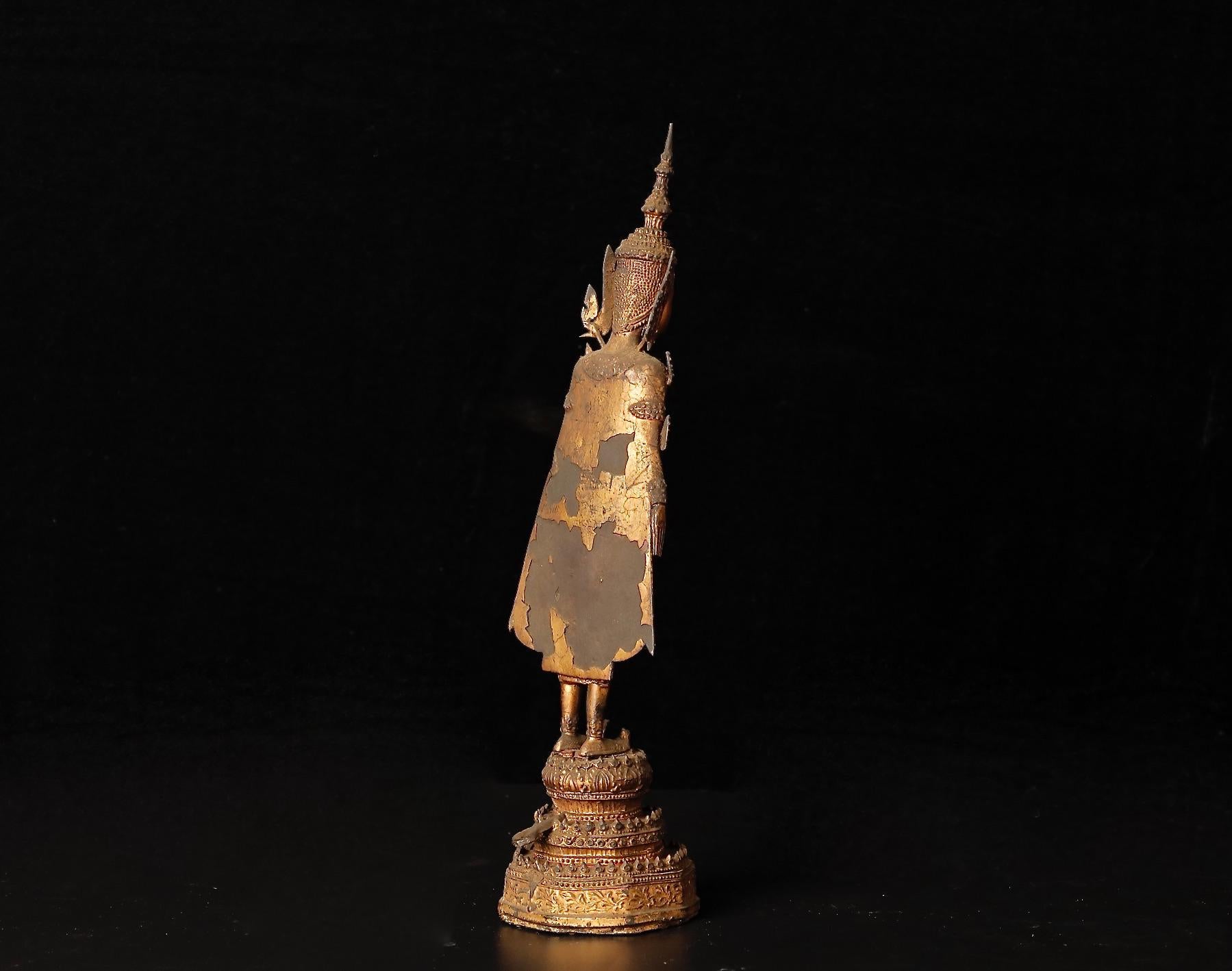 19th Century Rare Bronze Buddha Statue, Thailand For Sale 7