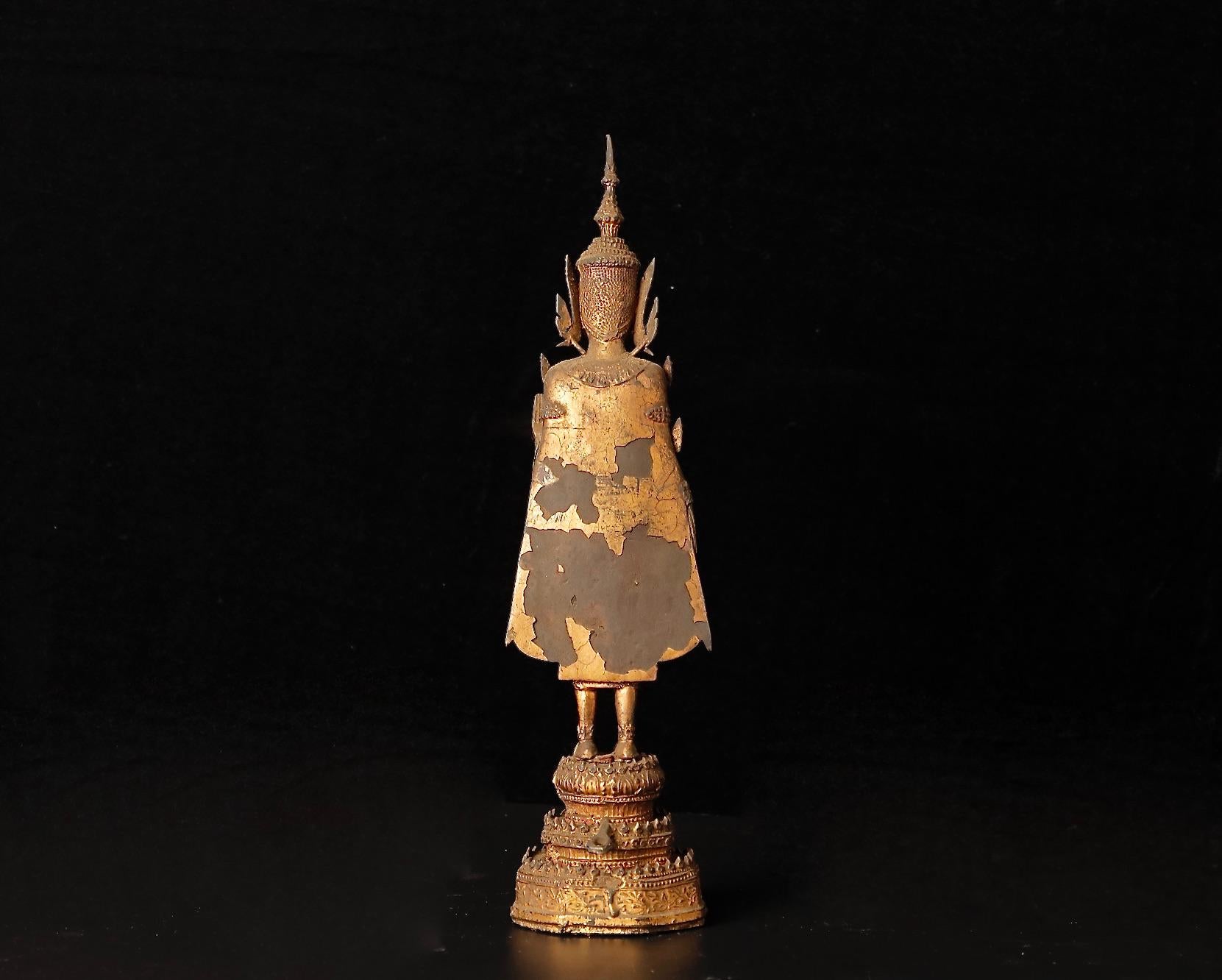 19th Century Rare Bronze Buddha Statue, Thailand For Sale 8