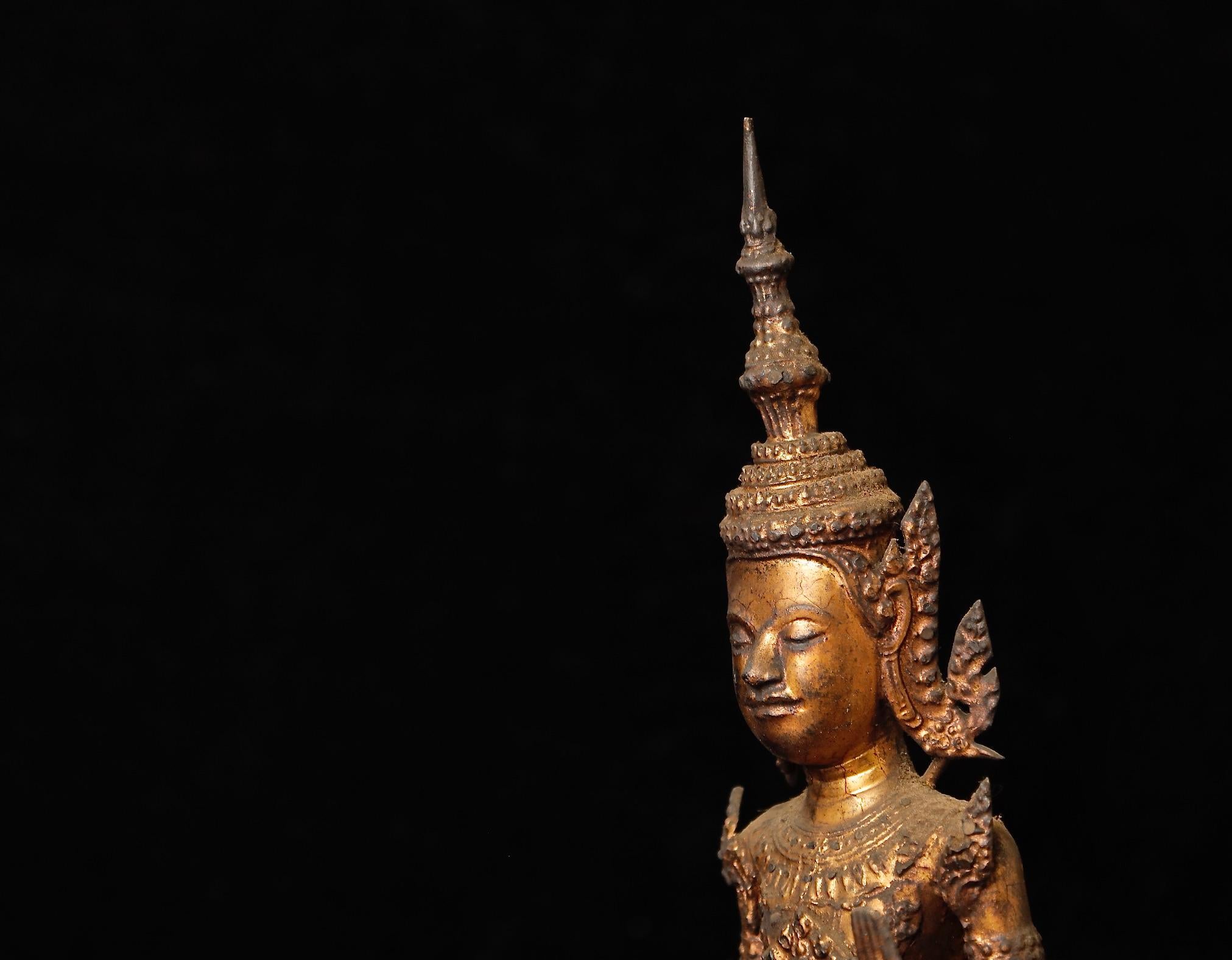 19th Century Rare Bronze Buddha Statue, Thailand For Sale 13