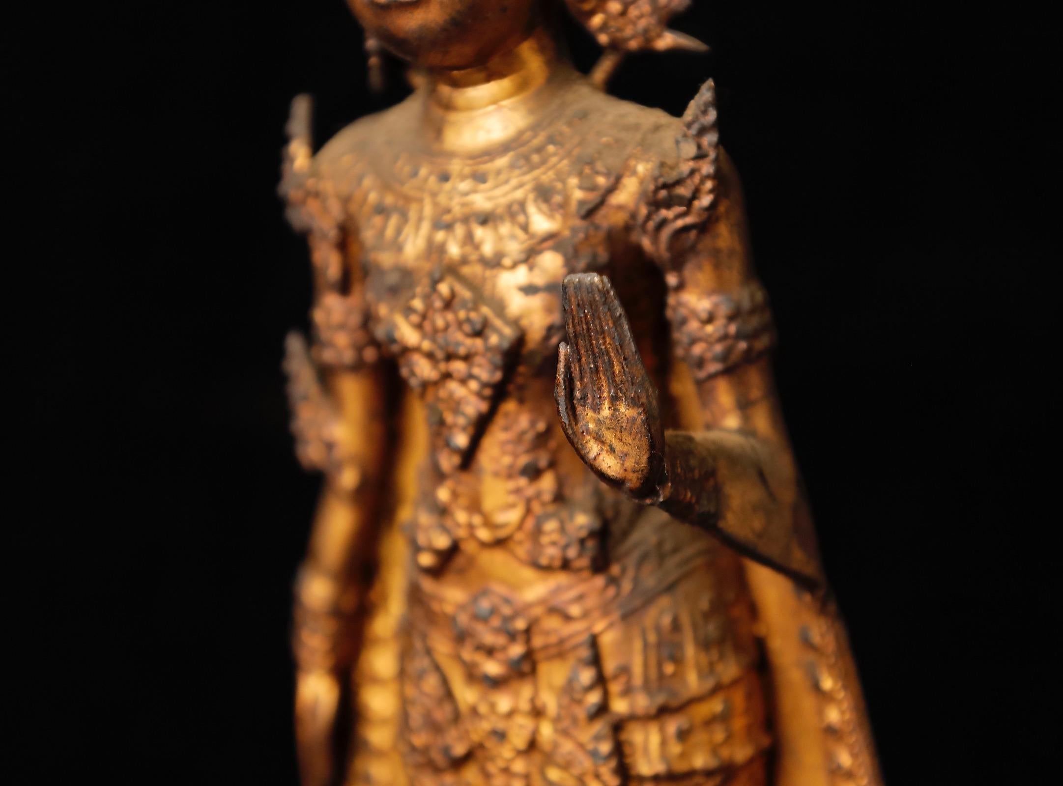 19th Century Rare Bronze Buddha Statue, Thailand For Sale 15