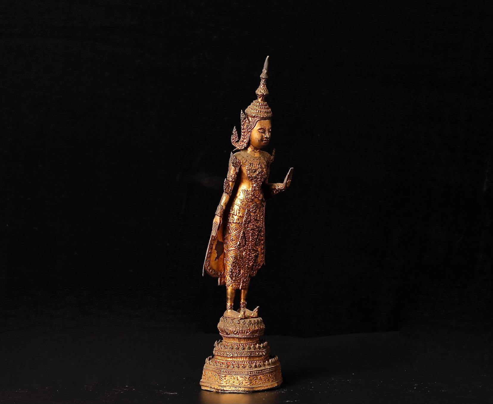 19th Century Rare Bronze Buddha Statue, Thailand For Sale 5
