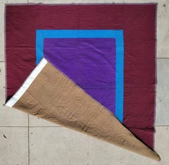 19th C Rare Center Square Amish Lancaster, Pennsylvania Quilt