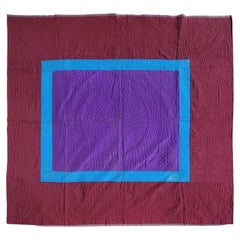 Antique 19th C Rare Center Square Amish Lancaster, Pennsylvania Quilt