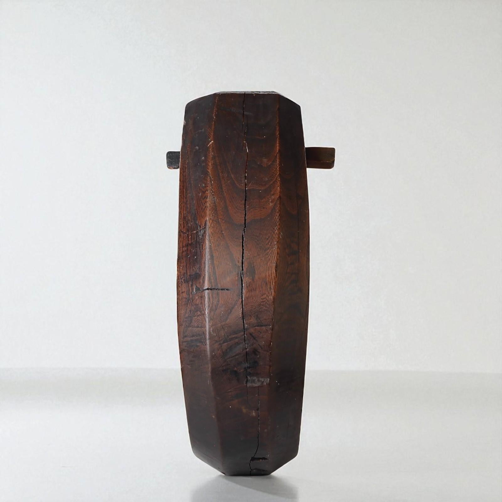 19th c  Rare folk brazier wooden hook. Edo-Meji period For Sale 3