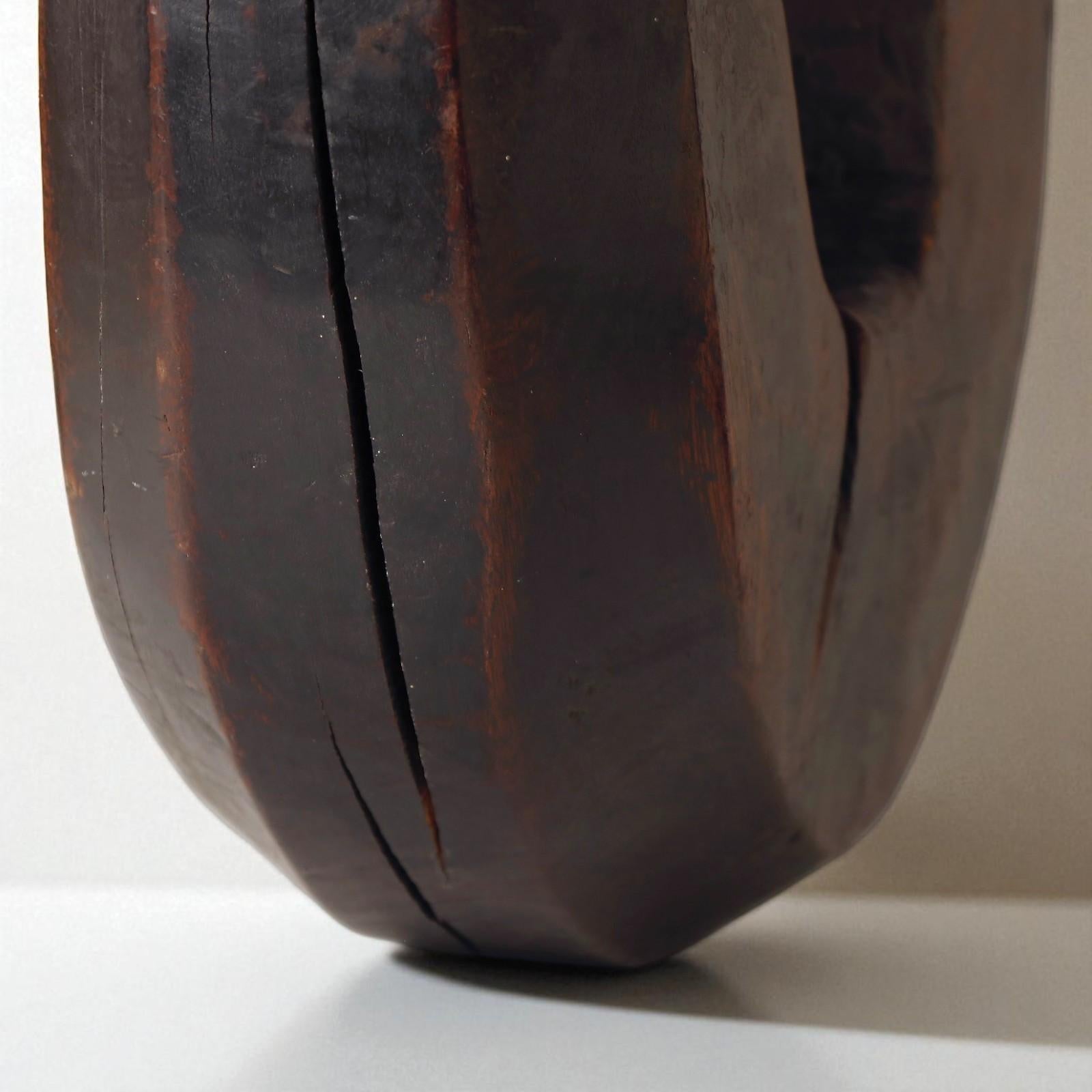 19th c  Rare folk brazier wooden hook. Edo-Meji period For Sale 9
