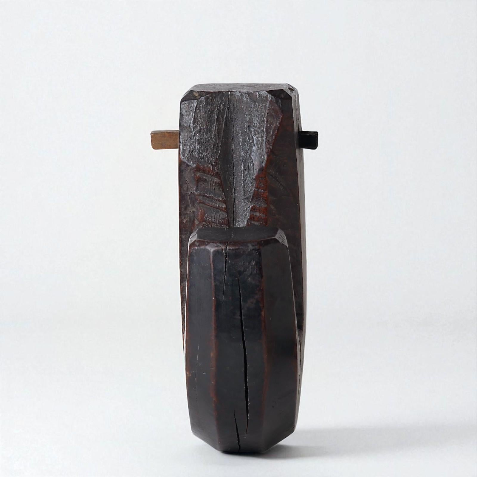 Wood 19th c  Rare folk brazier wooden hook. Edo-Meji period For Sale