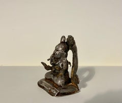 19th c. Rare Votive Miniature Silver Figure of Ganesha