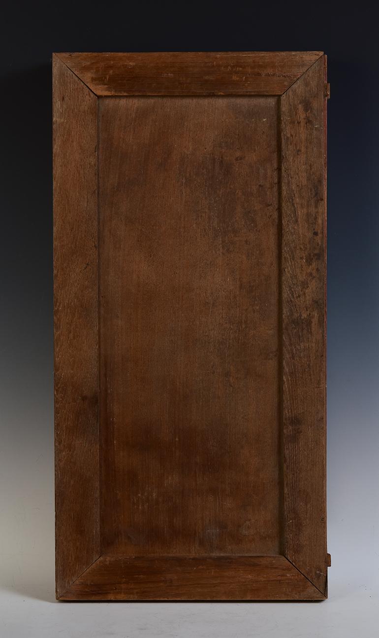 S. XIX, Rattanakosin, Conjunto de antiguos paneles tailandeses tallados en madera con flores en venta 7