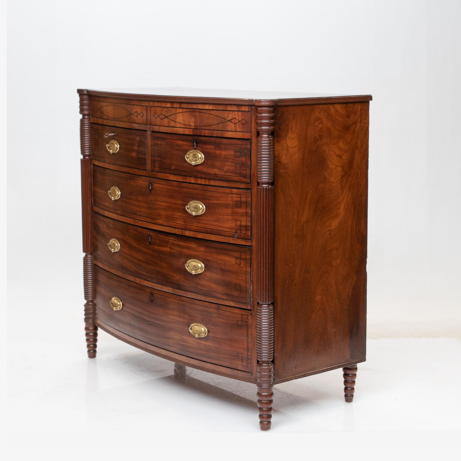 Inlay 19th Century Regency Chest of Drawers