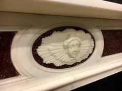 Regency Imperial Egyptian Porphyry and Statuary Marble Fireplace Surround