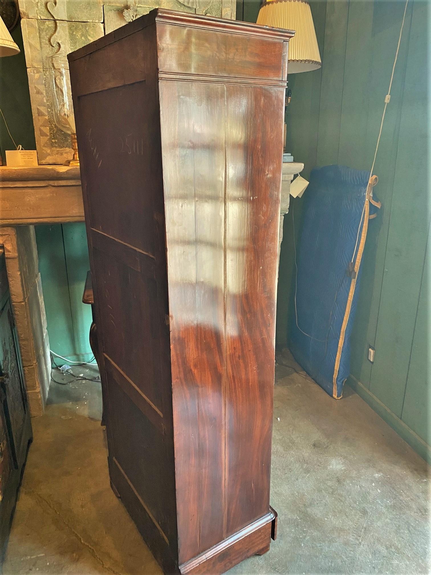 19th C. Regency Mahogany Chiffonier Tall Chest of Drawers Filing Cabinet Antique For Sale 6