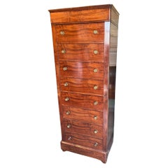 19. Jh. Regency Mahagoni Chiffonier Hohe Kommode Aktenschrank Antike