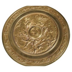 Tazza scultorea rinascimentale in bronzo dorato del 19° secolo, firmata E. Cana 1845-1895, francese