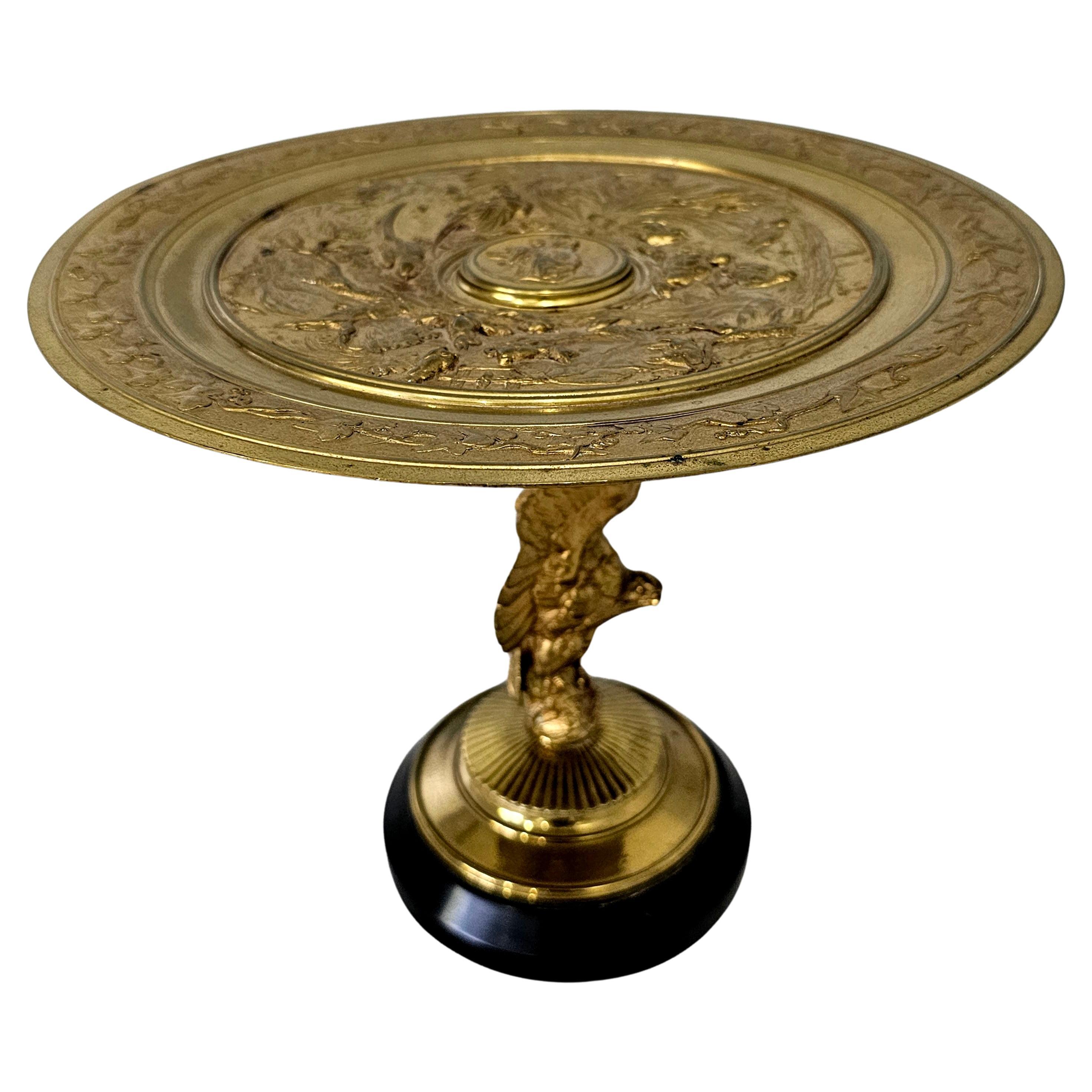 19th C. Renaissance Gilt Bronze Sculptural Tazza Signed E. Cana 1845-1895 French In Good Condition For Sale In Germantown, MD