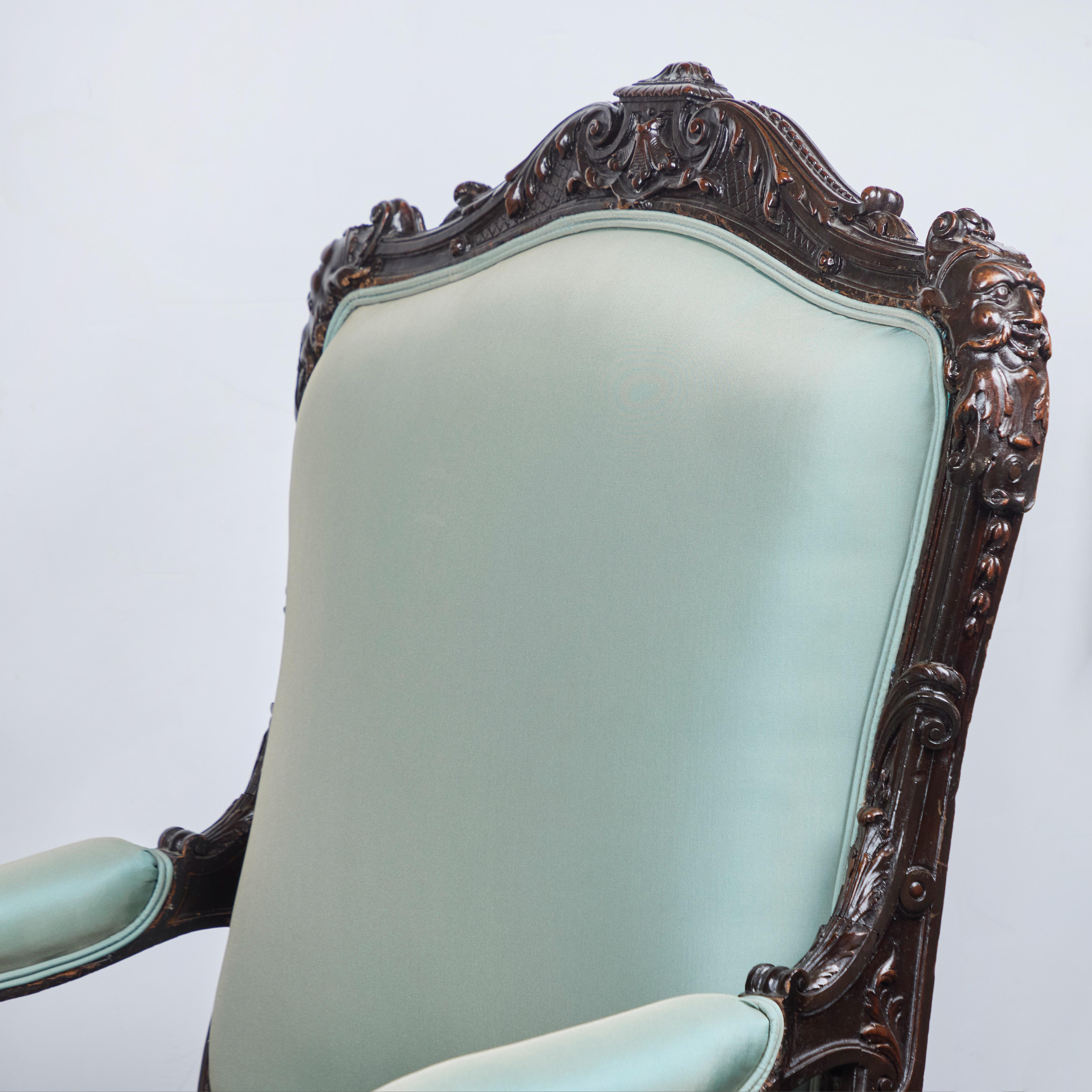 Walnut Renaissance Style, Northern Italian Chairs For Sale