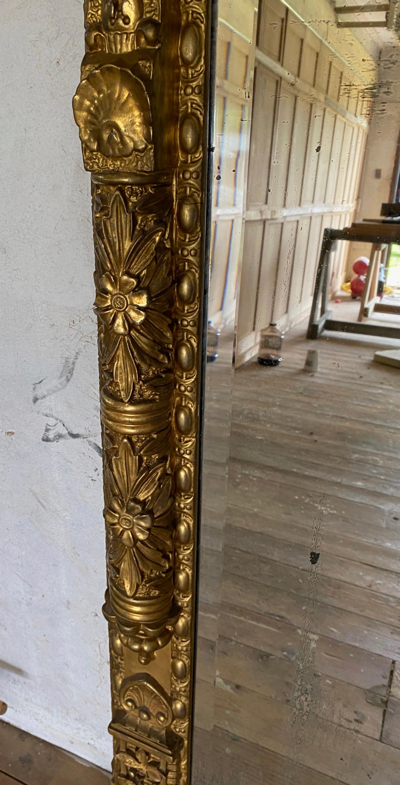 19th C. Renaissance Style Overmantle Mirror In Good Condition For Sale In Sheffield, MA
