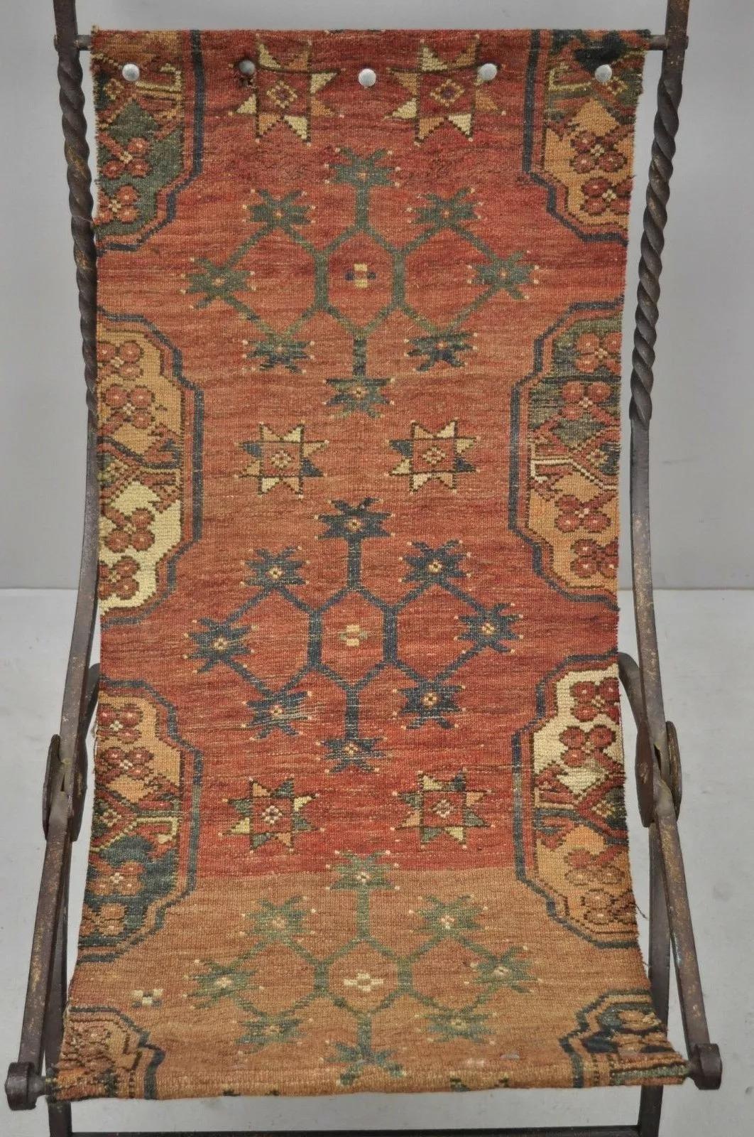 A.I.C. Curule Savonarola, chaise d'appoint à tapis, en fer forgé, de la Renaissance Bon état - En vente à Philadelphia, PA