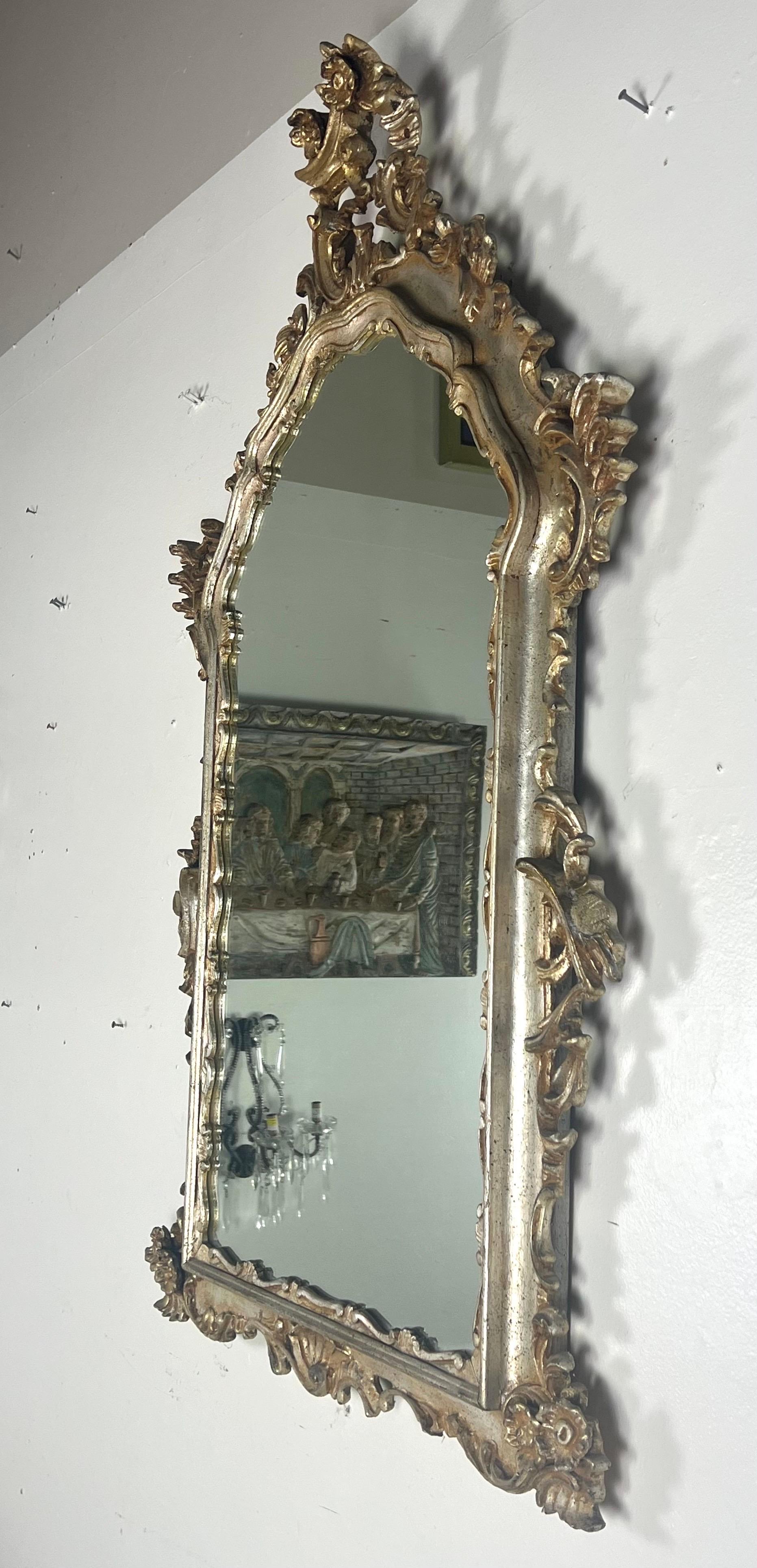 19th C. Rococo Style Gilt Wood Mirror 4