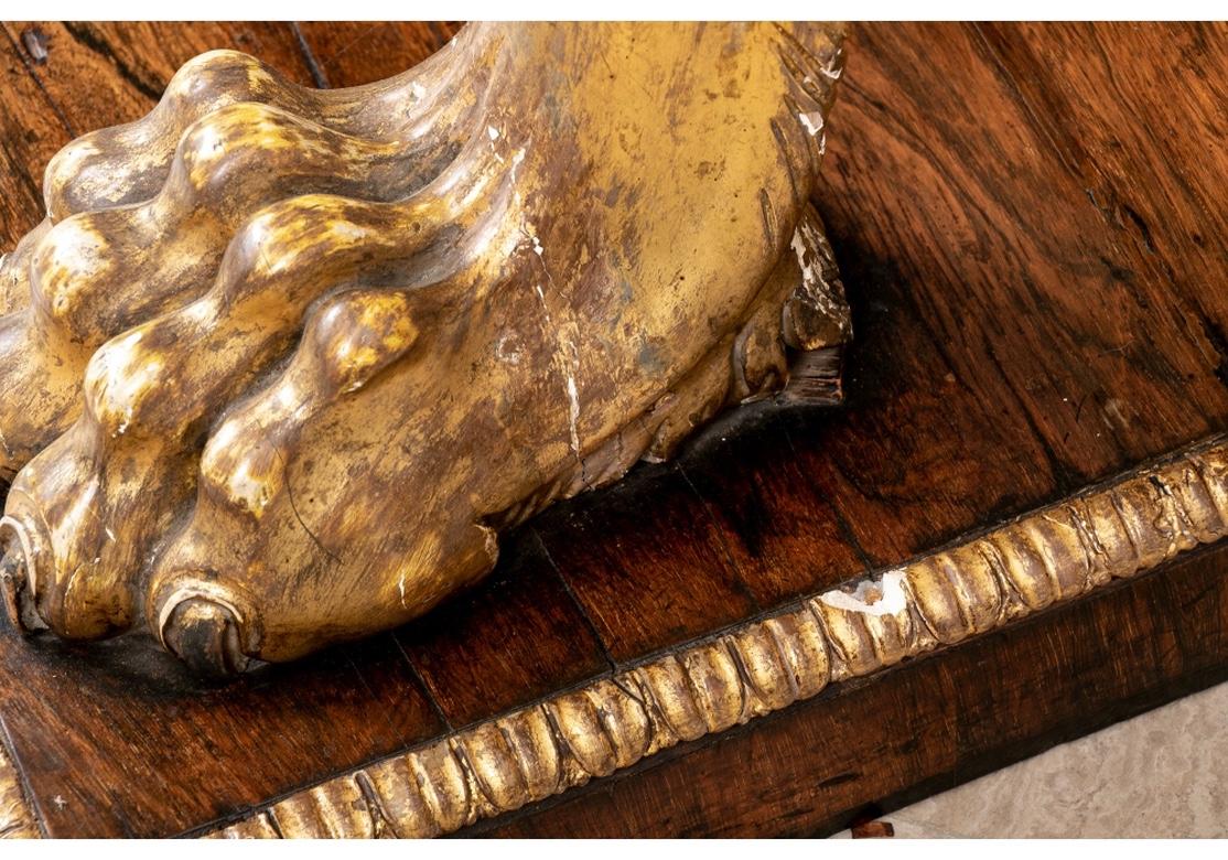 19. Jahrhundert Palisander Marmorplatte geschnitzt und vergoldet Pier Tisch 7