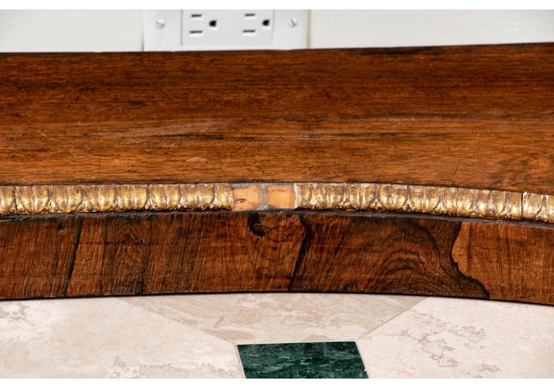 English 19th C. Rosewood Marble Top Carved and Gilt Pier Table