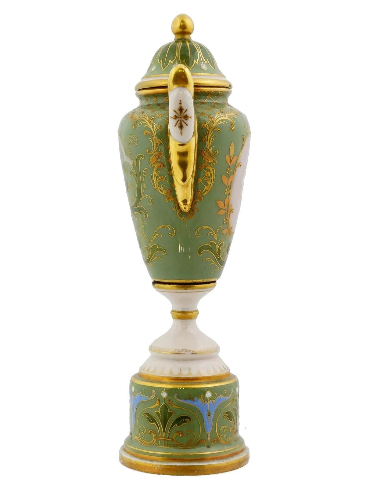 European 19Th C Royal Vienna Pate Sur Pate Porcelain Vase For Sale