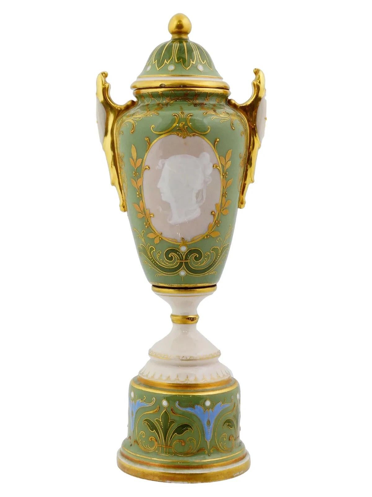 19Th C Royal Vienna Pate Sur Pate Porcelain Vase
