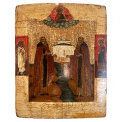 Icono ruso del siglo XIX que representa a San Zósima y San Savaati de Solovetsk