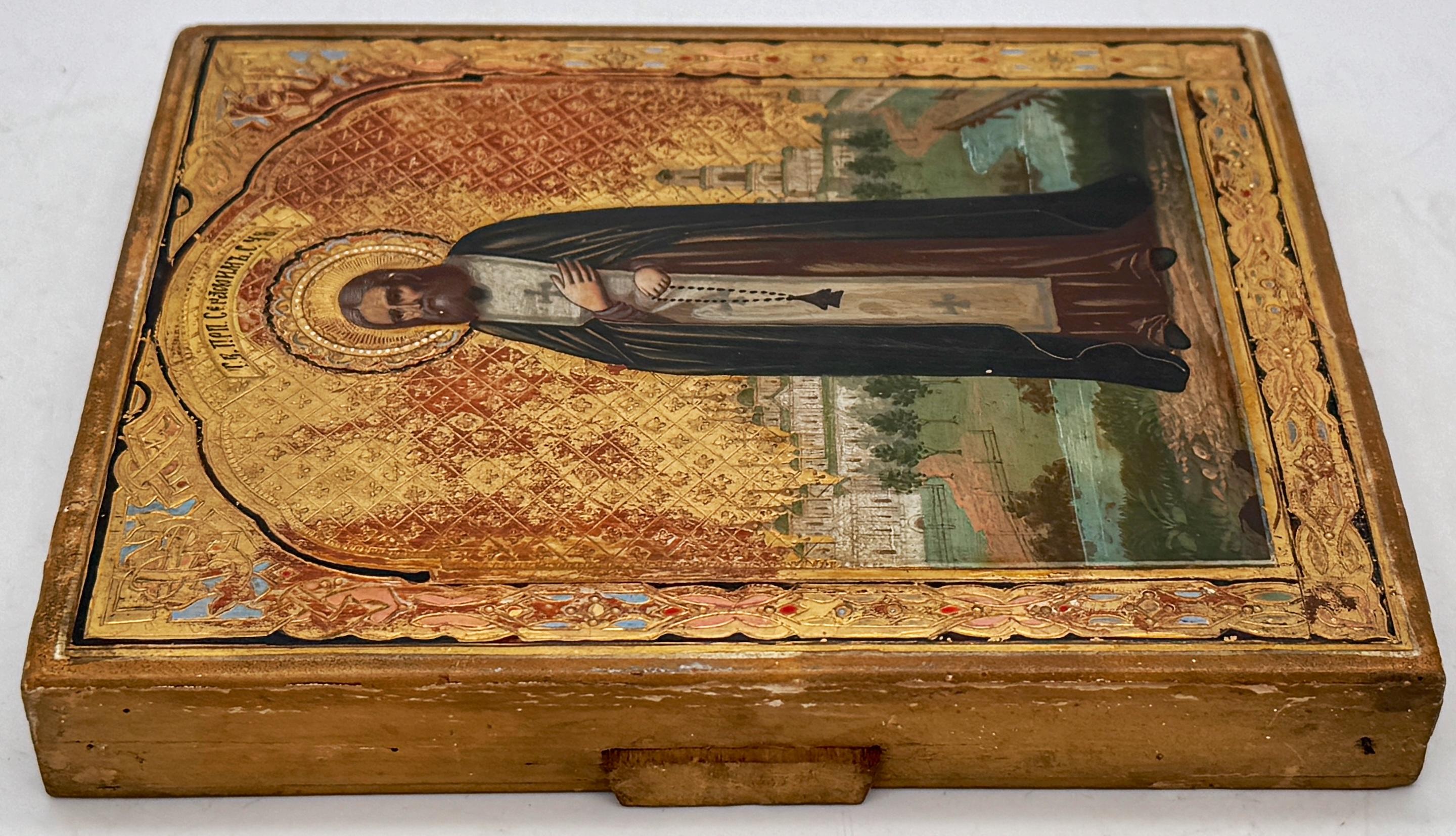 19th C Russian Orthodox Icon Saint Venerable Seraphim of Sarov, Wonderworker.