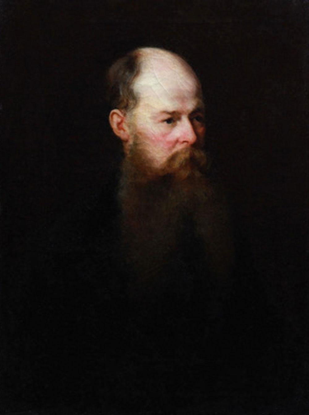 Hand-Painted 19th C. Russian School Oil on Canvas Portrait of Lev Tolstoy For Sale