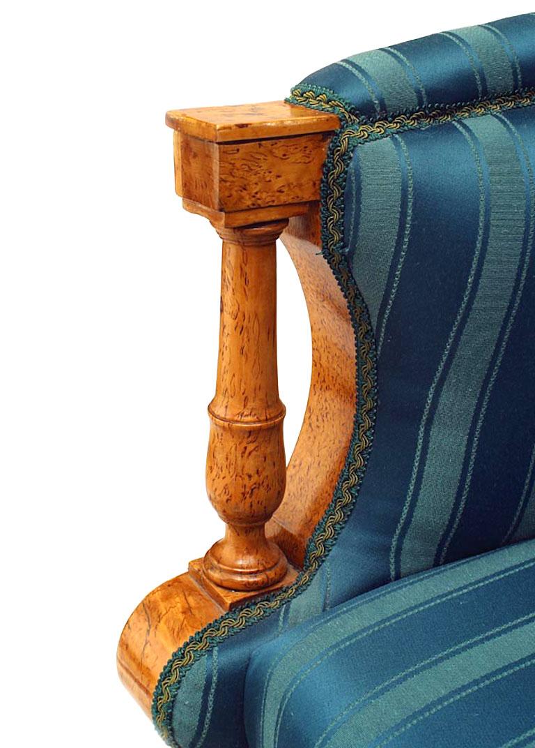 Neoclassical Russian Neoclassic Silk Winged Arm Chair For Sale