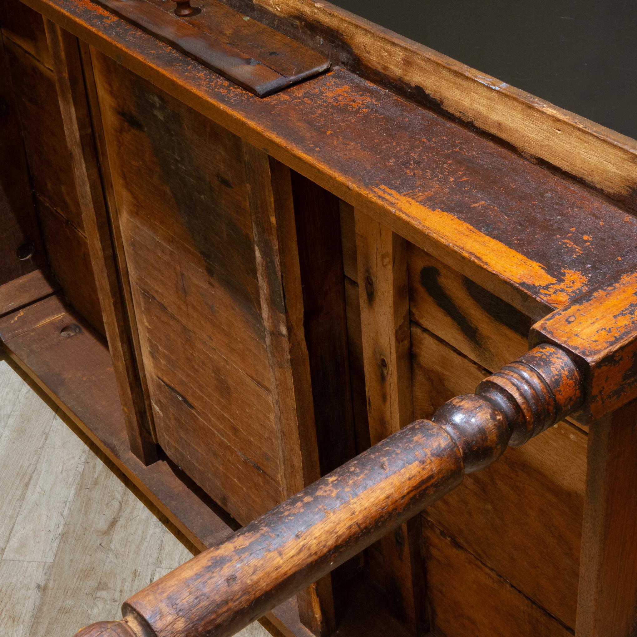 19th c. Rustic Farmhouse Table with Large Drawer c.1820-1880 For Sale 11
