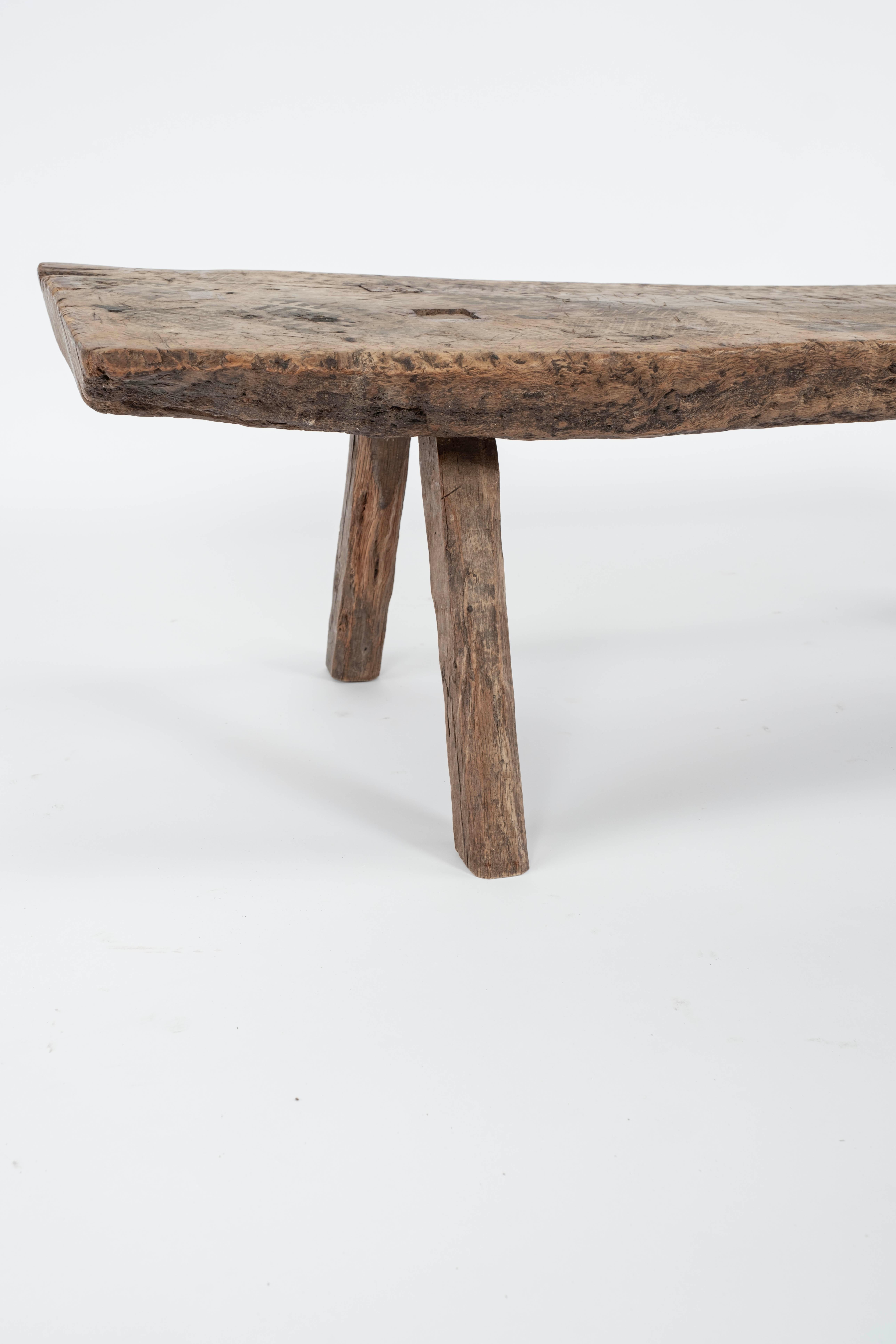 19th C. Rustic Bench or Coffee Table For Sale 3