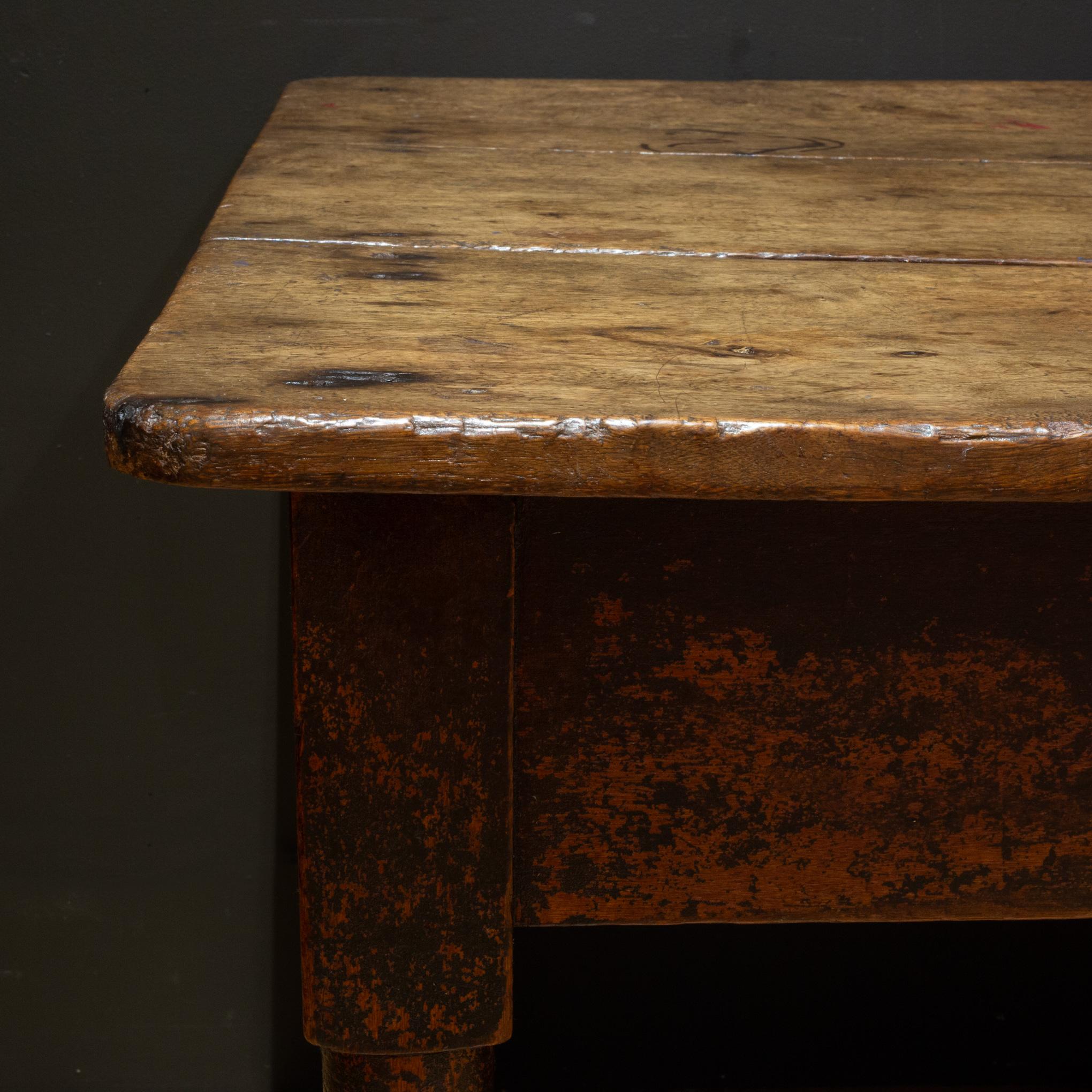 19th c. Rustic Farmhouse Table with Large Drawer c.1820-1880 For Sale 6