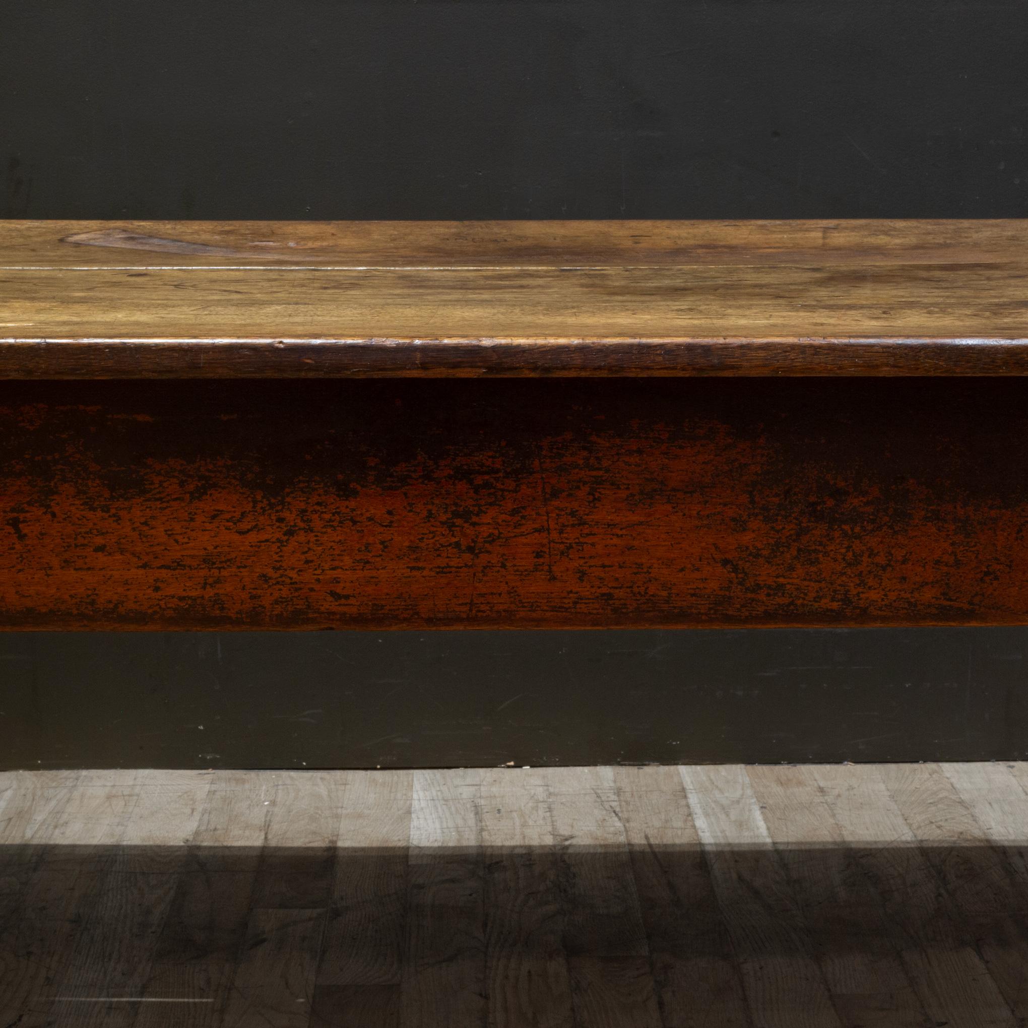 19th c. Rustic Farmhouse Table with Large Drawer c.1820-1880 For Sale 9