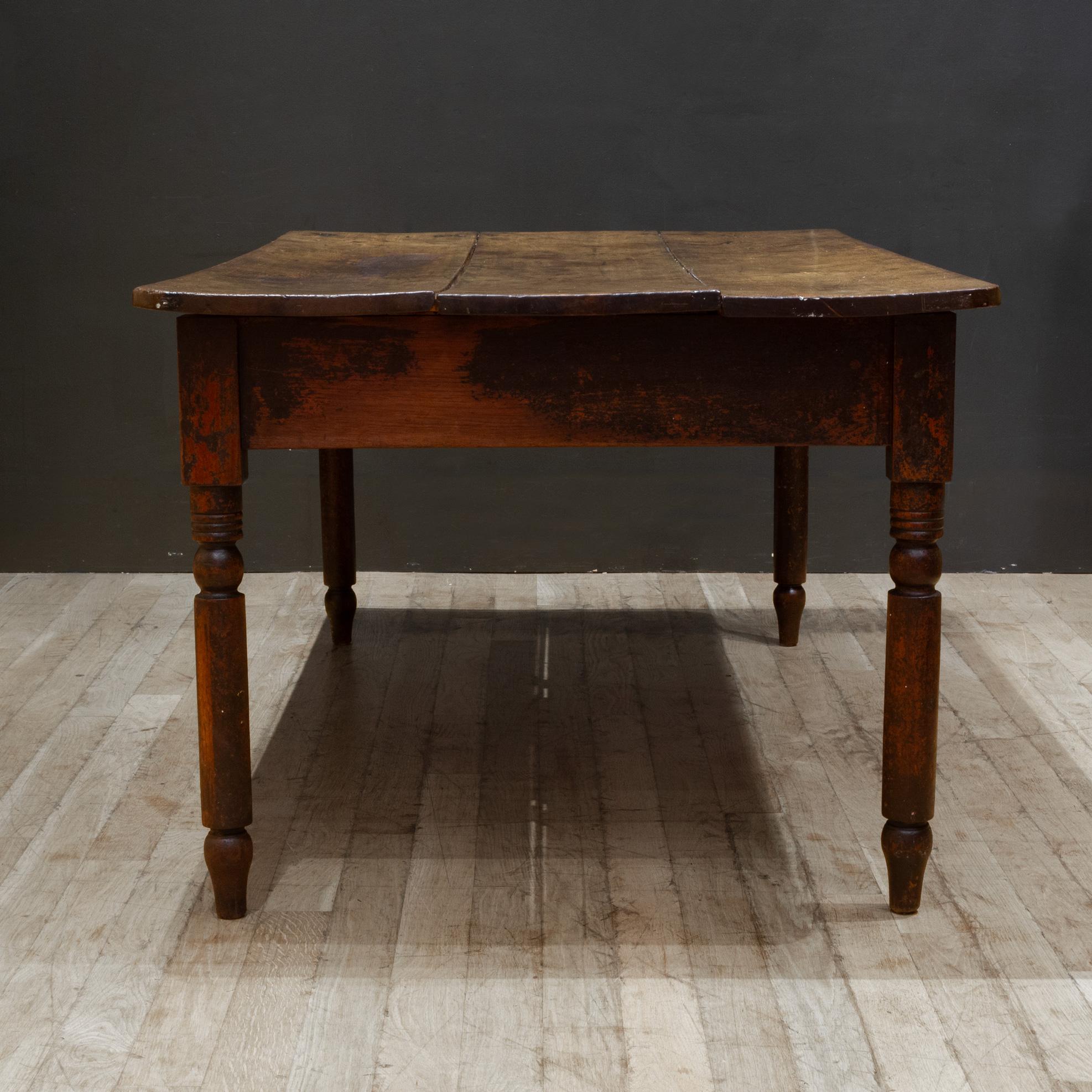19th c. Rustic Farmhouse Table with Large Drawer c.1820-1880 For Sale 2