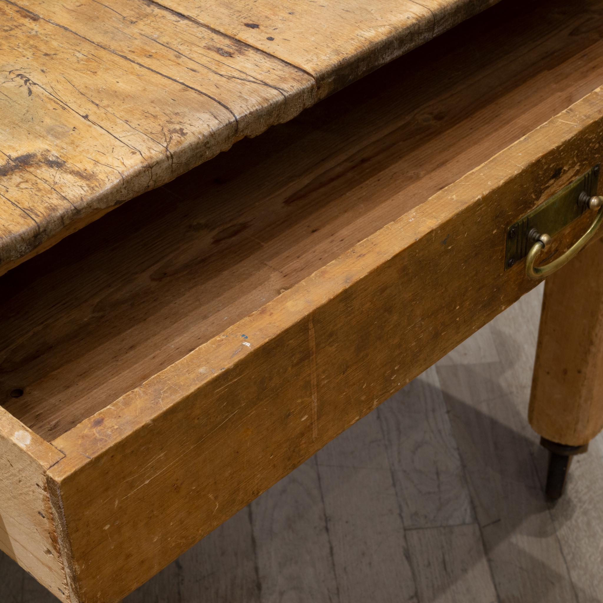 19th Century 19th C, Rustic Farmhouse Dining Table, c.1880-1890