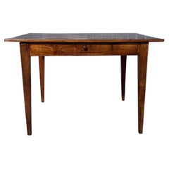 19th C Rustic Farmhouse Wood Table with Single Drawer