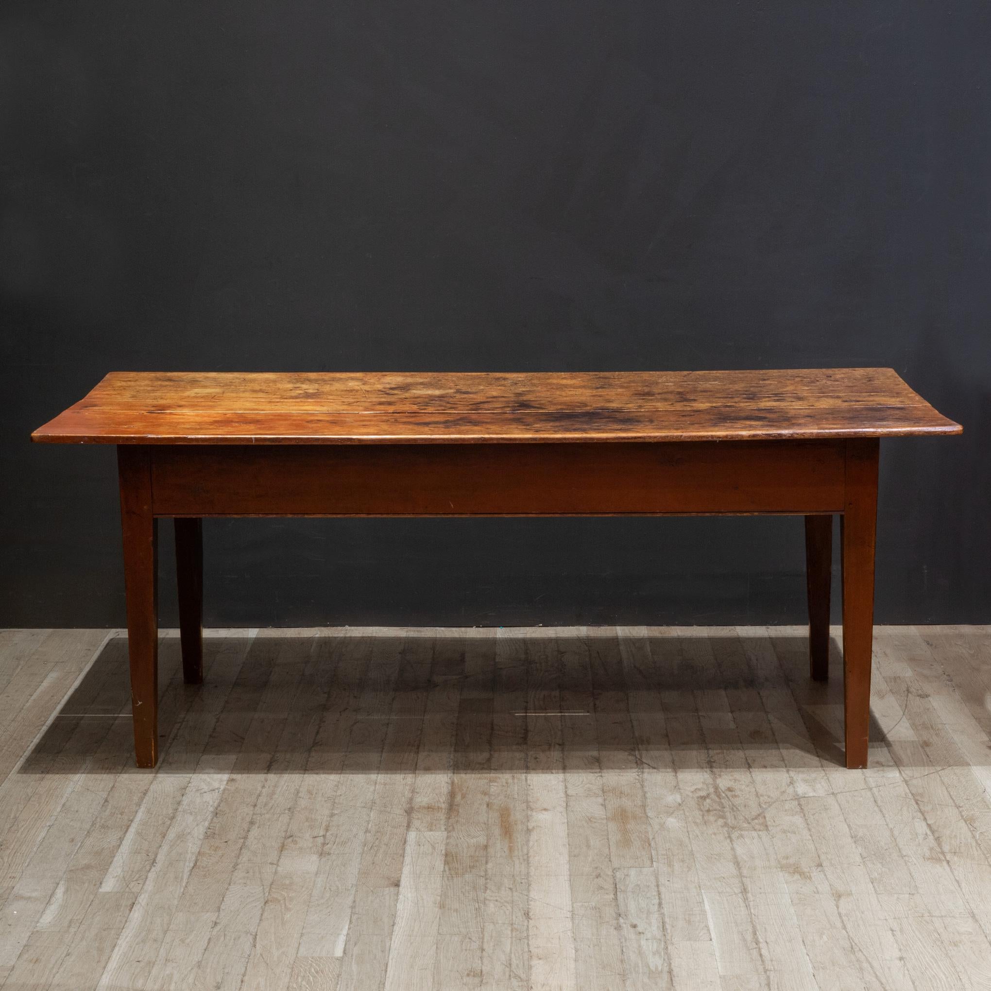 American 19th c. Rustic French Farmhouse Table c.1820-1880 For Sale