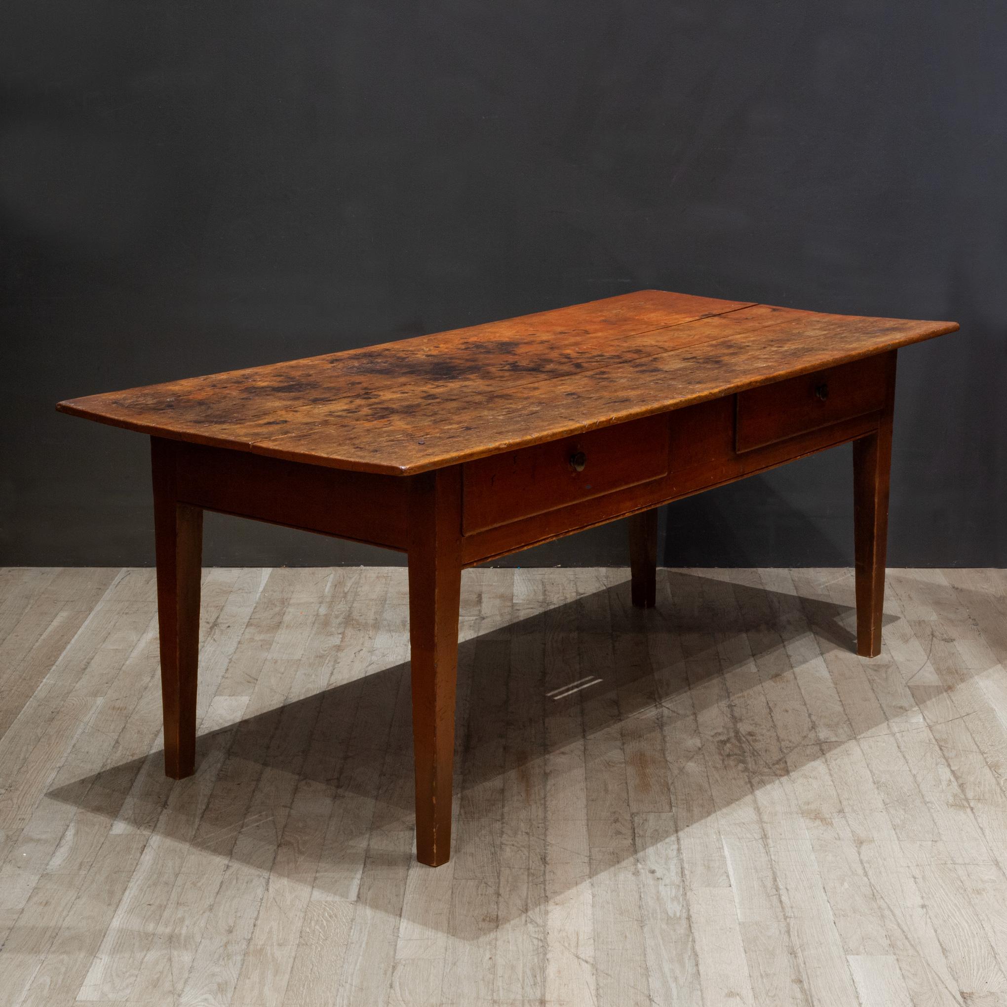 19th c. Rustic French Farmhouse Table c.1820-1880 In Good Condition For Sale In San Francisco, CA